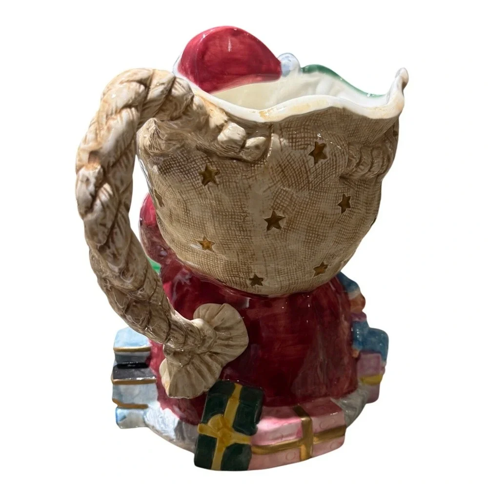 Vtg Fitz & Floyd Omnibus Santa Christmas Pitcher 1994 Christmas Tree Presents 9